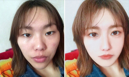 Sốc lên tận óc với gương mặt thật của gái xinh trên mạng