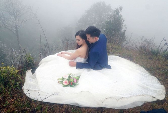 Những cô dâu vai trần thách thức thời tiết giá lạnh để có bộ ảnh cưới nghìn like - Ảnh 6.