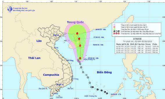 tin thoi tiet 5/6: ap thap nhiet doi sap manh thanh bao, ly son dang co gio giat cap 6 - 1