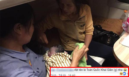Mẹ đẻ rơi trên tàu đang leo đèo Hải Vân, dân mạng lập tức gợi ý tên con 'cười bò'