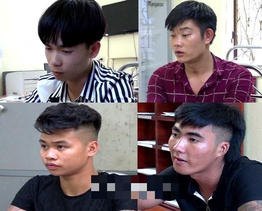 4 đối tượng bị bắt giữ tại trụ sở công an (Ảnh: Truyền hình Lào Cai).