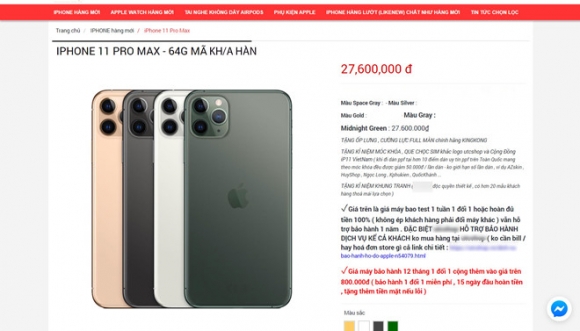 Máy Hàn về Việt Nam, giá iPhone 11 Pro Max giảm