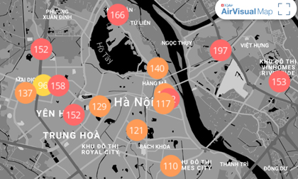 Chất lượng không khí ngày 2/1: Hà Nội tiếp tục 'đỏ rực', người dân hạn chế ra ngoài
