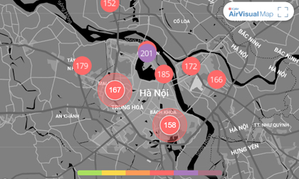 Chất lượng không khí ngày 27 Tết: Không khí Hà Nội ở mức nguy hại