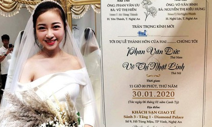 Thiệp mời đám cưới của Phan Văn Đức và “hotgirl mầm non” có gì đặc biệt?
