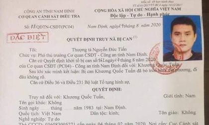 Truy nã đặc biệt cựu cầu thủ bóng đá Nam Định về hành vi 'Vận chuyển trái phép chất ma túy'