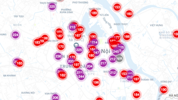 Hà Nội sáng nay lại lọt top 10 thành phố ô nhiễm không khí nhất thế giới
