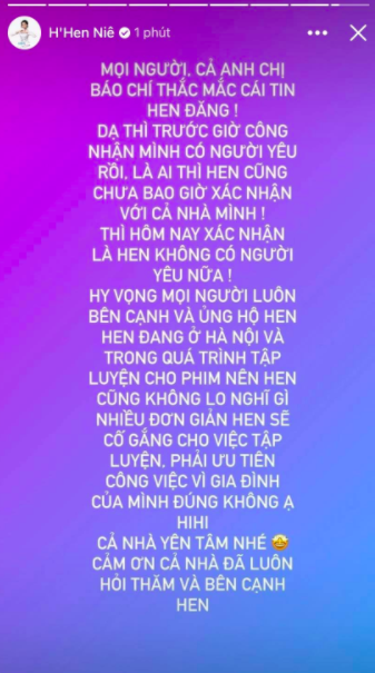 H'Hen Niê chính thức lên tiếng xác nhận đã chia tay bạn trai dù nhiều lần đồn đại chuẩn bị làm đám cưới