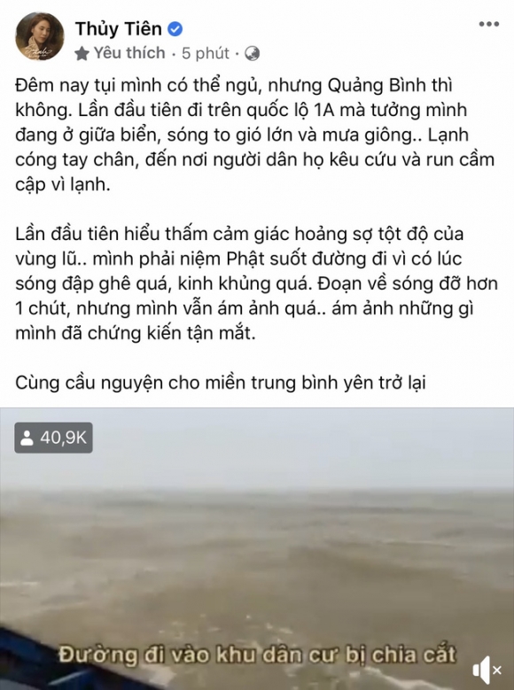 Đằng sau hình ảnh lăn xả giữa biển nước đi cứu trợ là một Thủy Tiên 'hoảng sợ tột độ, ám ảnh những gì tận mắt chứng kiến'