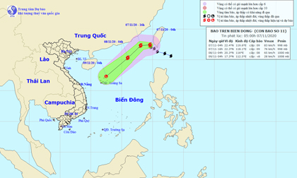 Bão Atsani chính thức vào biển Đông, trở thành cơn bão số 11 với sức gió giật cấp 11