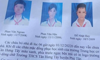 Ba bé trai từ 11-14 tuổi đạp xe hơn 300km lên TP HCM tìm cha mẹ