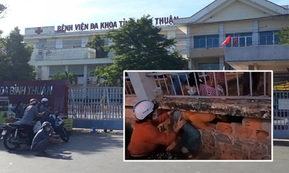 500 bệnh nhân và người nhà chui lỗ, vượt rào trốn khỏi Bệnh viện đa khoa tỉnh Bình Thuận