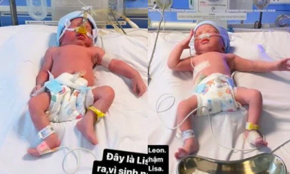 Ảnh sơ sinh 'cực hot' của Lisa và Leon được Hồ Ngọc Hà đăng tải, kể chuyện thót tim khi hai con phải cắm ống thở vì sinh non