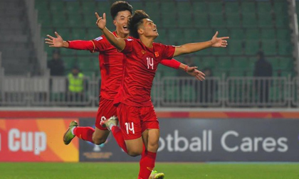 Màn ăn mừng chiến thắng đầy cảm xúc của U20 Việt Nam trước U20 Qatar