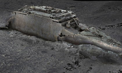 Hình ảnh 3D hoàn chỉnh đầu tiên về xác tàu Titanic dưới đáy biển, hé lộ chi tiết chưa từng biết về vụ chìm tàu