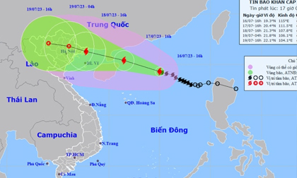 Bão số 1 giật cấp 14 hướng vào Quảng Ninh -Thái Bình