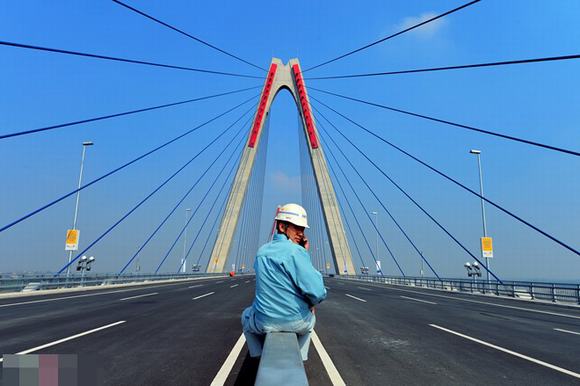 Ngắm cụm cầu Nhật Tân, đường Võ Nguyên Giáp trước ngày thông xe